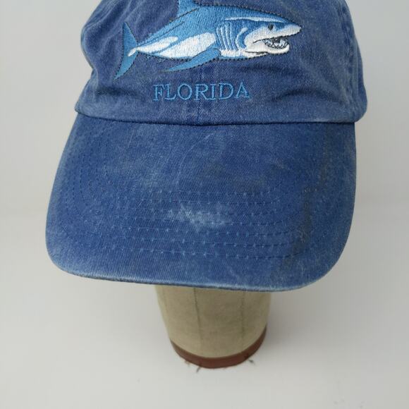 Distinctive Headwear Men's Florida Twill Strapback Hat Embroidered Shark Blue - Picture 6 of 11